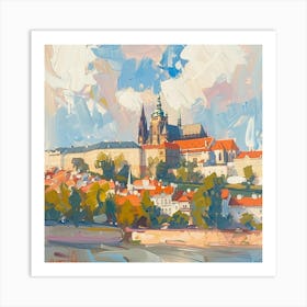 A Prague Castle Oil Painting Illustration 1720468470 1 Art Print