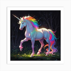 Unicorn In The Forest 14 Art Print