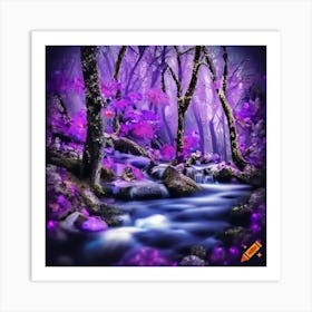 Craiyon 221241 Bejeweled World Dazzling Fantasy Forest With Stream And Wildlife In Dreamy Sparkling Art Print