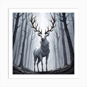 Illustration The Lord Of The Forest A Concept Art Piece Of A Magical White Stag With Giant Glowing 10 20231215195309205930 Adj Art Print