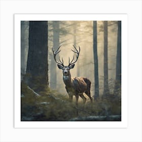 Deer In The Forest 224 Art Print