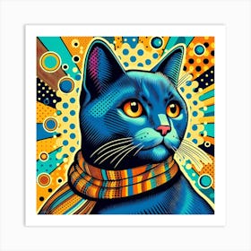 Blue Cat 2 Art Print