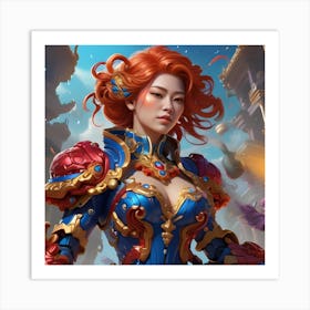 Chinese Girl In Armor Art Print