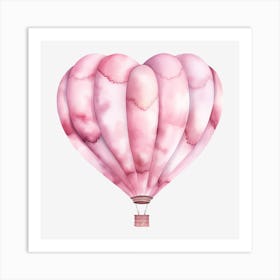 Pink Heart Hot Air Balloon 8 Art Print