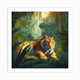 Tiger In The Jungle 25 Art Print