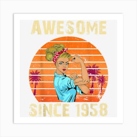 64 Year Old Awesome Since 1958 64th Birthday Women Art Print