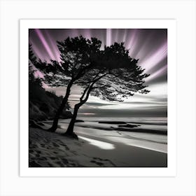 Lone Tree On The Beach Art Print