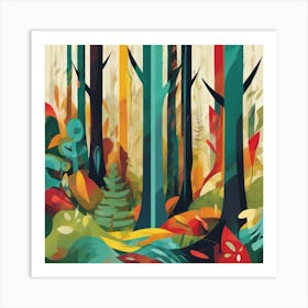 Colorful Forest 3 Art Print