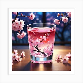 Cherry Blossoms In A Glass Art Print