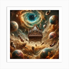 Piano In Space 1 Art Print