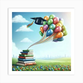 Graduation Balloons Art Print