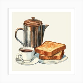 Coffee And Toast Art Print