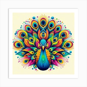 Colorful Peacock Wall Art 1 Art Print