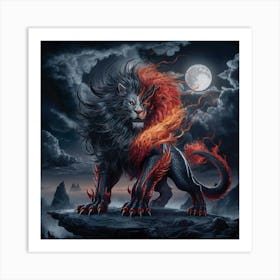 Lion Of The Night 2 Art Print