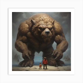 Beast And The Boy Art Print