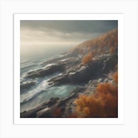 Autumn Cliffs Art Print