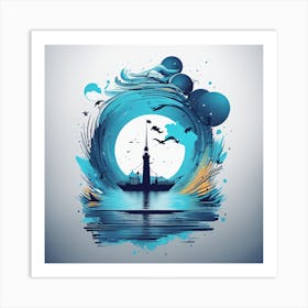 Ship In The Sea 1 Art Print