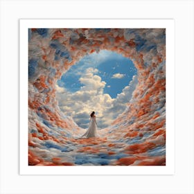 Woman In A Cloud Art Print