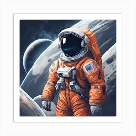 Astronaut In Space 2 Art Print