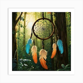 Dream Catcher In The Forest 2 Art Print