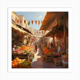 Fruit Market paintings art print 1 Art Print