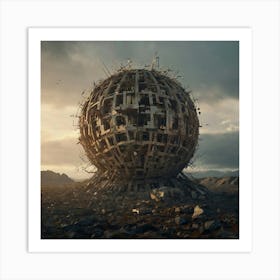Sphere In The Desert Art Print
