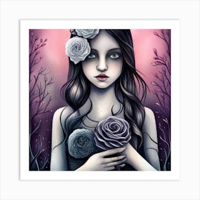 Beautiful Goth Girl Art Print