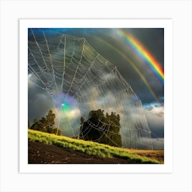 rainbow through cobweb Art Print