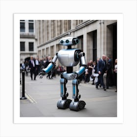 Robot On The Street 8 Art Print