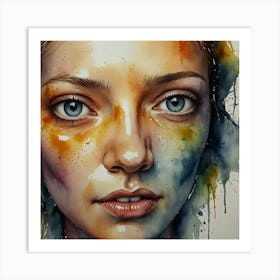 Watercolor Portrait Of A Woman 29 Art Print