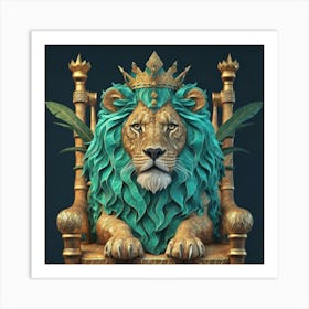 Teal King  Art Print