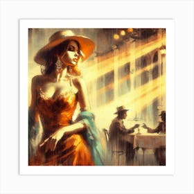 Sexy Woman In Hat Art Print