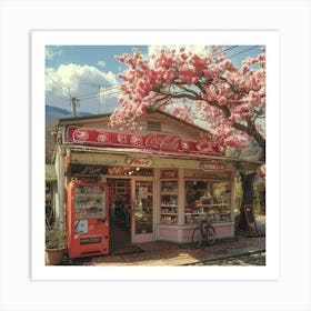 Cherry Blossom Shop Art Print