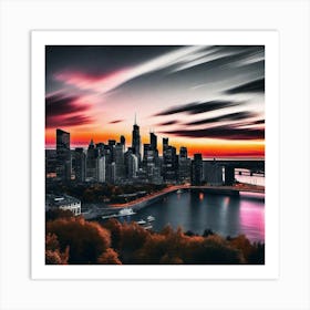 Sunset In New York City 5 Art Print