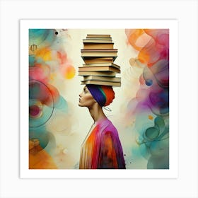 Surreal Balance of Knowledge and Artistry Art Print