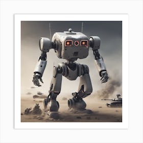 Robot In The Desert Art Print