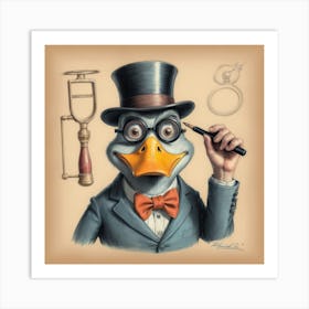 Duck In Top Hat Art Print