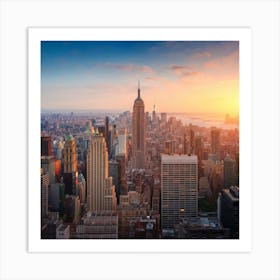 New York City At Sunset 3 Art Print