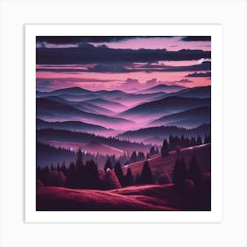 Sunset In The Mountains 167 Art Print