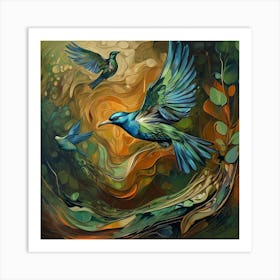 Hummingbirds 1 Art Print