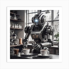 Robo make cafee Art Print