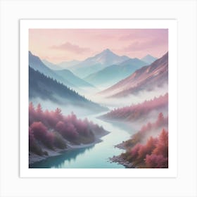 River In The Mountains Art Print