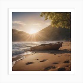 Sunset On The Beach Art Print