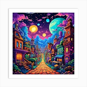 Psychedelic City Art Print