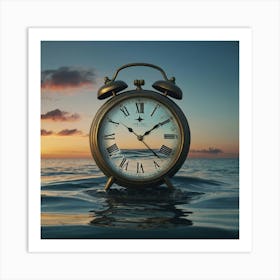 Alarm Clock In The Sea Art Print