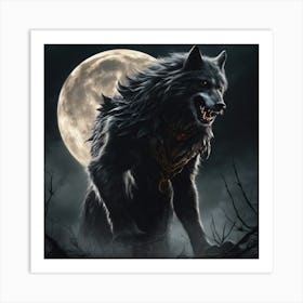 Wolf In The Woods 81 Art Print