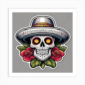 Day Of The Dead Skull 42 Art Print