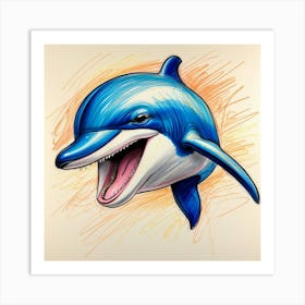 Dolphin Drawing 9 Art Print