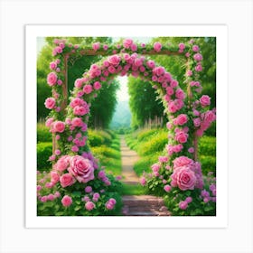 Pink Roses 1 Art Print