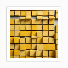 Yellow Cubes Art Print